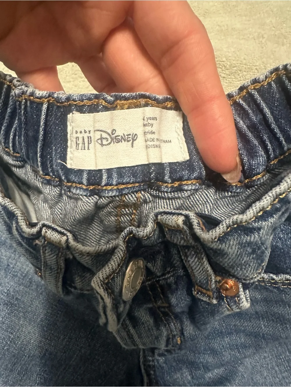 GAP Disney Girls Blue Denim Jeans with Minnie Knee